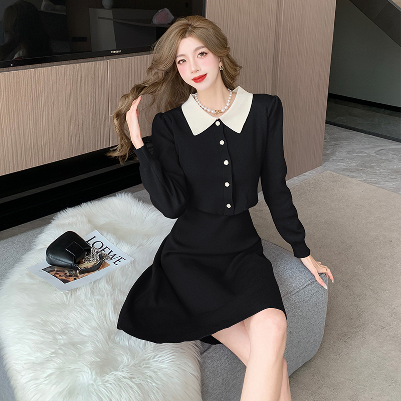 Knitted slim autumn and winter fashion and elegant dress