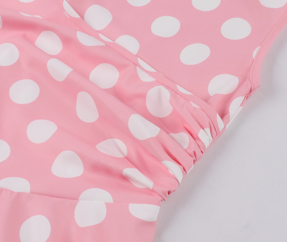 Polka dot big skirt long dress retro dress