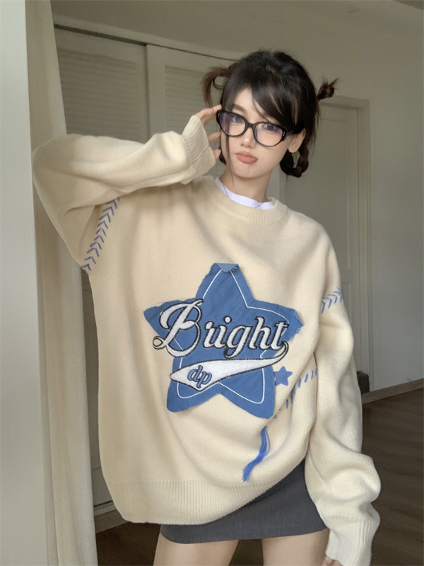 Thick stars autumn and winter long unique sweater for women