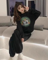 Casual hoodie autumn and winter sweatpants 2pcs set for women