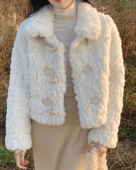 Autumn and winter plush fur coat lambs wool short coat