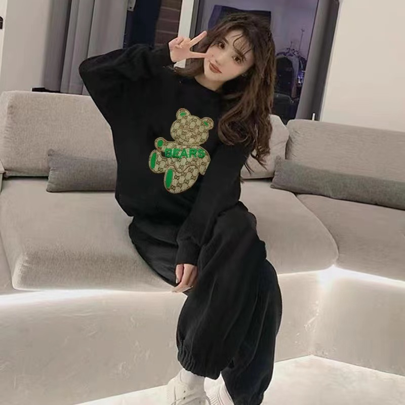 Fashion sweatpants hoodie 2pcs set for women