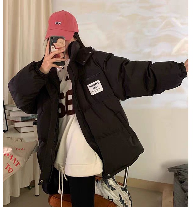 Student thick cotton coat hooded bread clothing for women