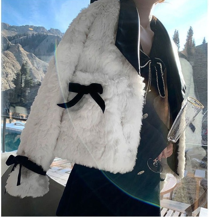Imitation of rabbit fur overcoat autumn and winter coat