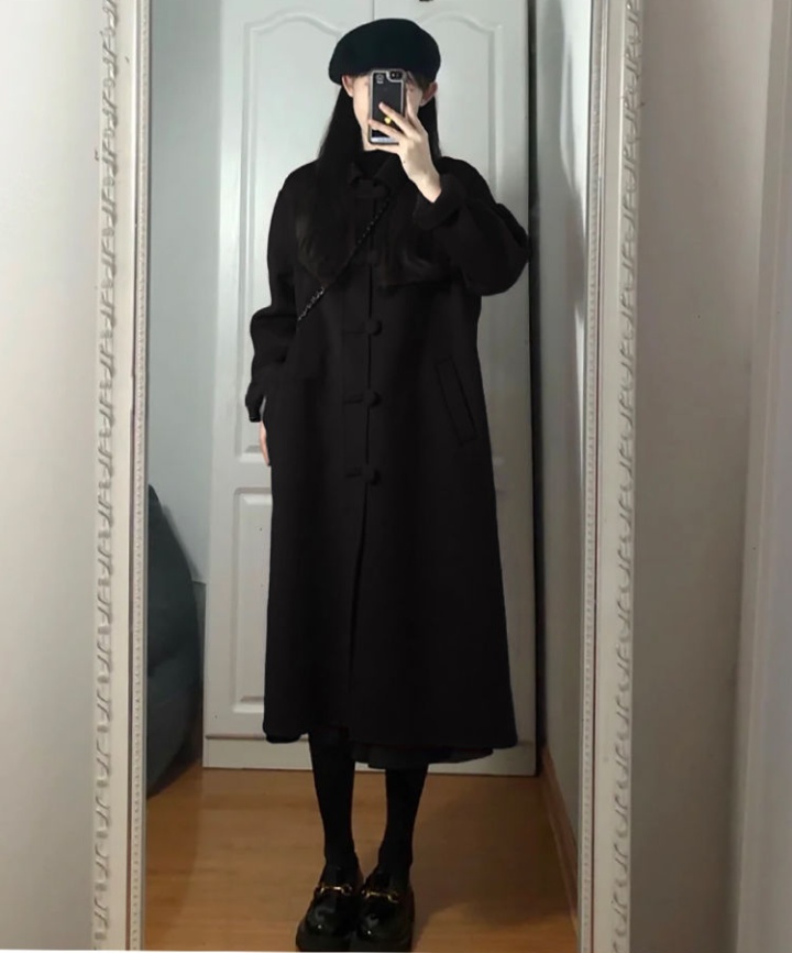 Korean style long overcoat woolen woolen coat for women