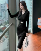 Pure long sleeve dress autumn and winter sweater
