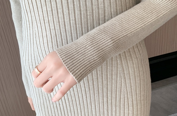 Autumn and winter knitted dress slim long sweater