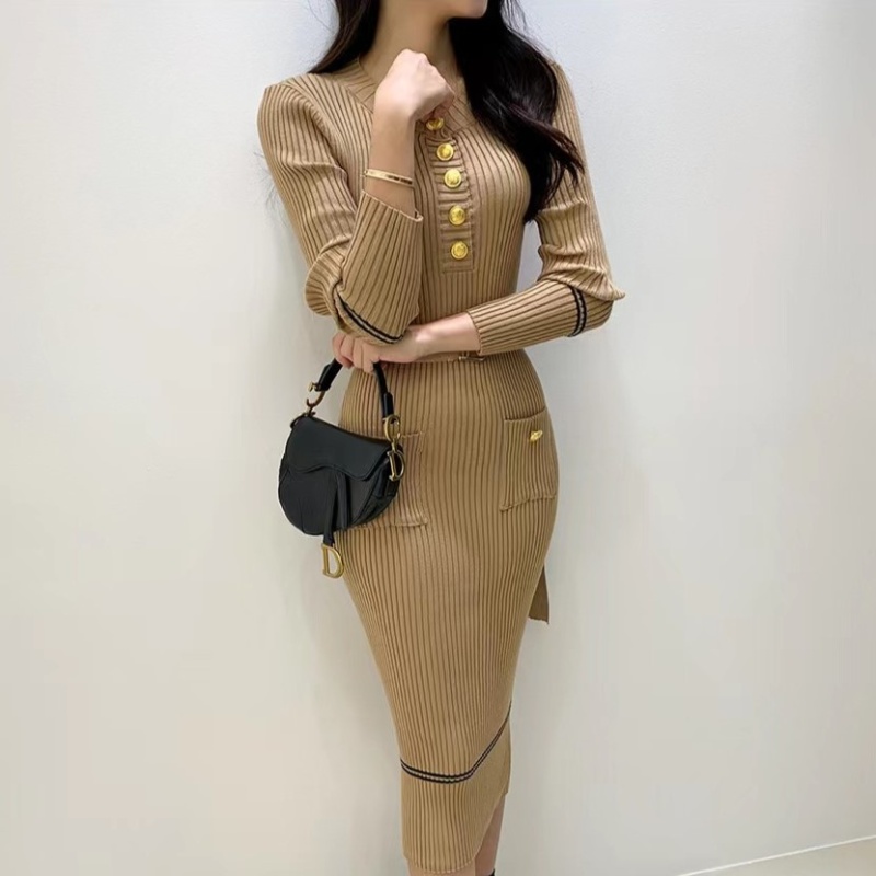 Package hip elasticity winter bottoming dress