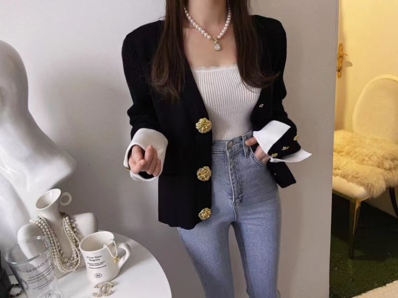 Korean style coat mixed colors sweater