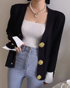 Korean style coat mixed colors sweater