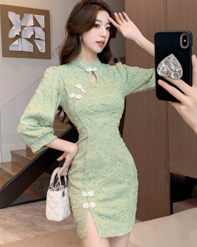 Short sleeve autumn dress maiden Han clothing cheongsam
