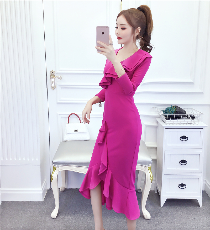 Autumn and winter dress package hip formal dress