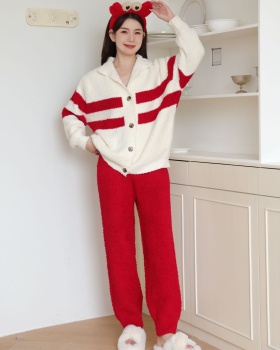 Sweet hooded cardigan soft pajamas a set for women