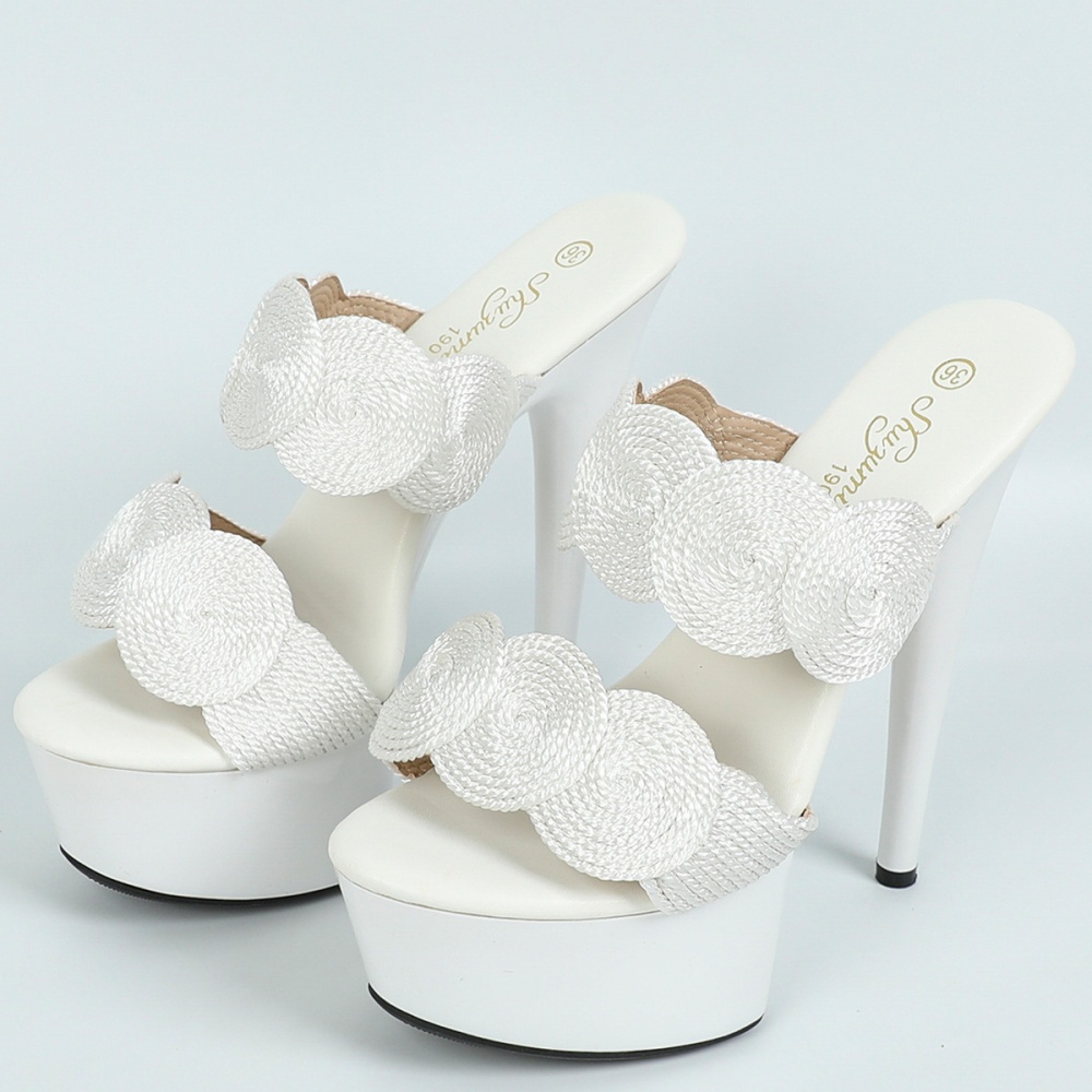 Spring and summer party wedding fine-root slippers