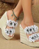 Model sexy platform weaving slipsole slippers