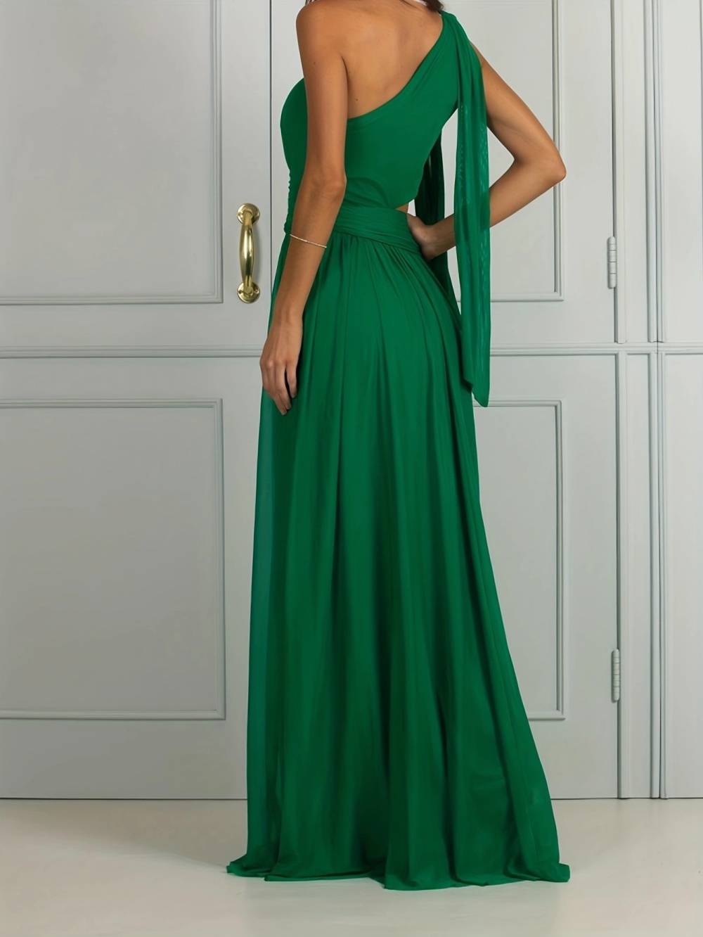 Sloping shoulder formal dress long dress for women