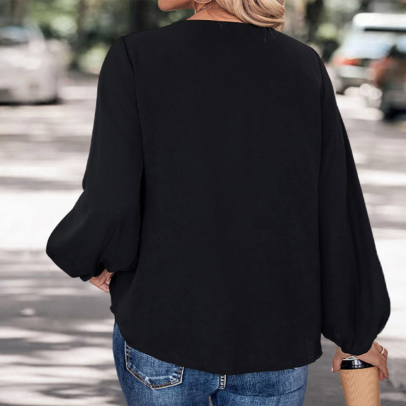 Fashion retro European style autumn long sleeve shirt for women