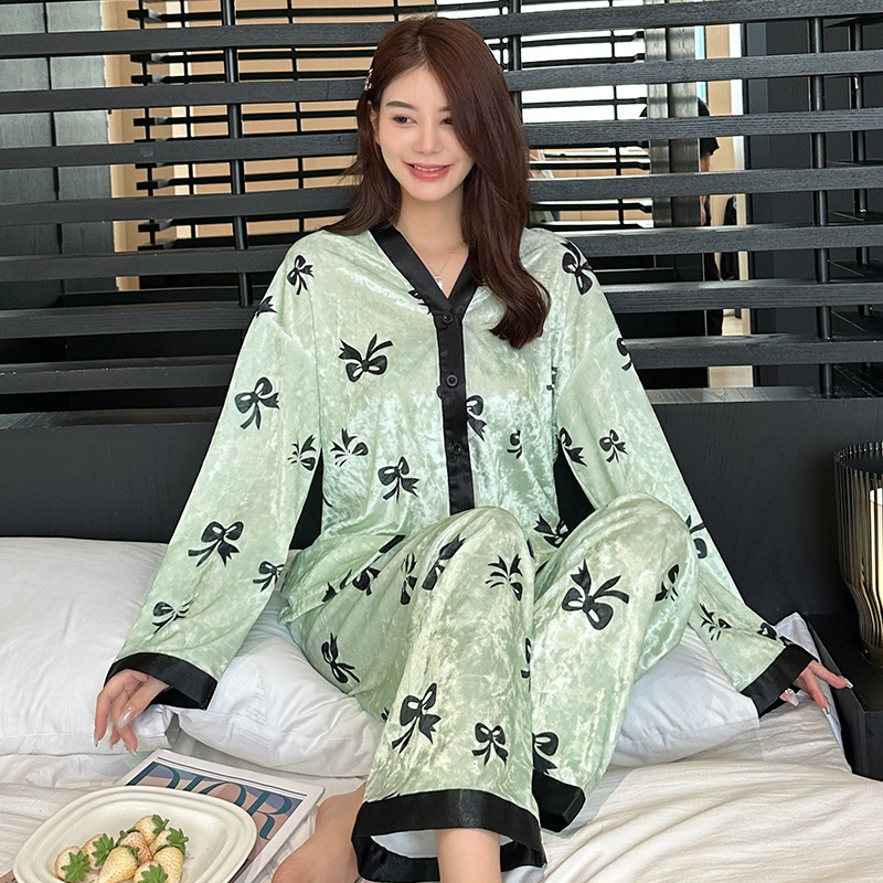 Casual light luxury pajamas 2pcs set for women