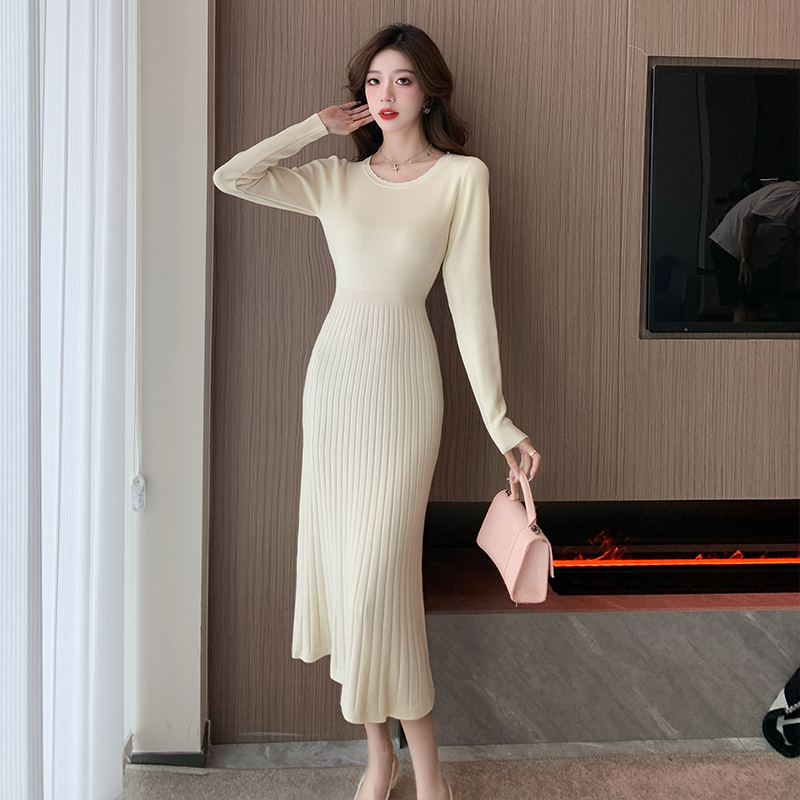 Casual inside the ride sweater knitted long dress