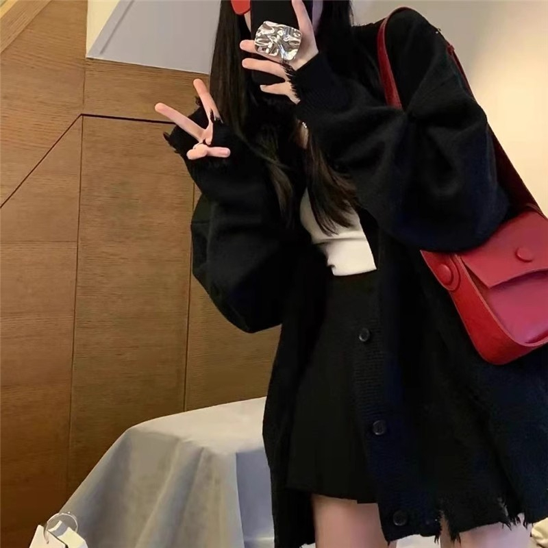 Japanese style autumn and winter tops black coat