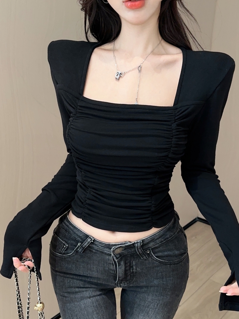 France style tops unique bottoming shirt for women