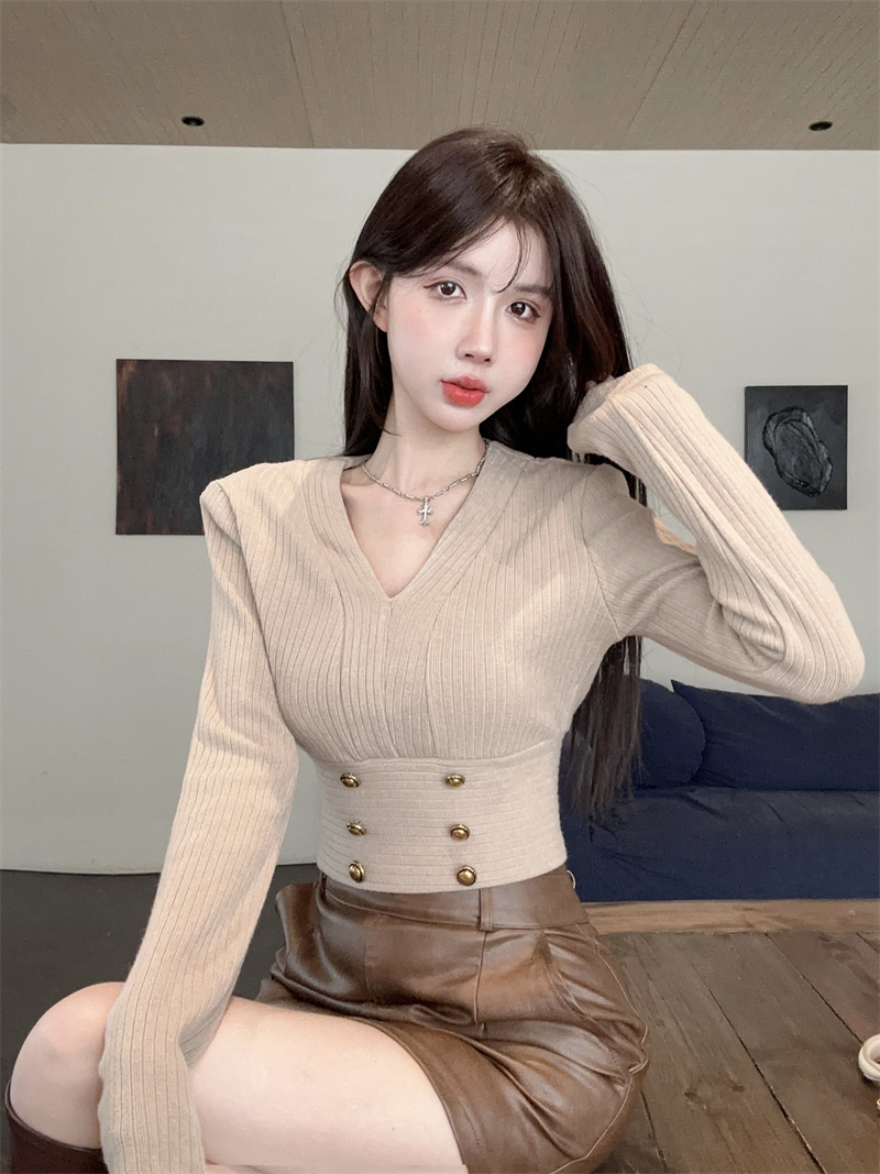 Enticement France style sweater autumn tops for women