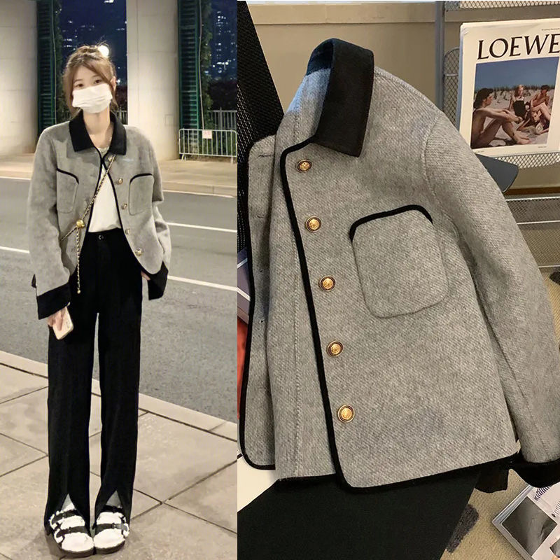 Fashion and elegant woolen coat large yard coat