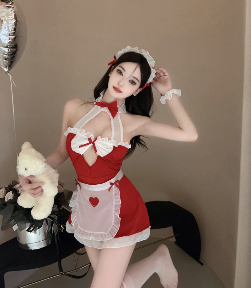 Maid sexy sexy lovely enticement dress a set for women