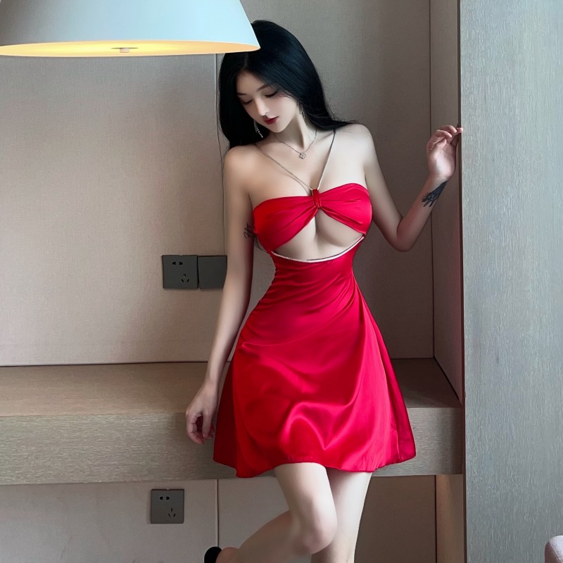 Red sling dress sexy spicegirl formal dress for women