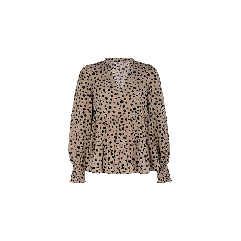 Autumn fashion European style leopard shirt