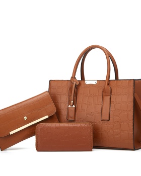 Fashion handbag crocodile composite bag 3pcs set