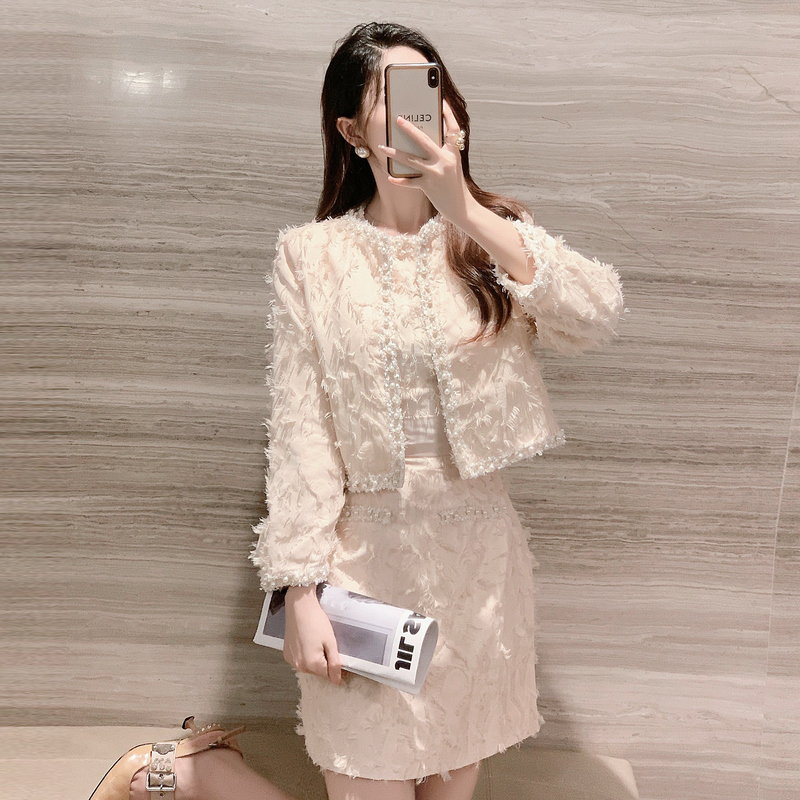 Fashion and elegant dress sleeveless jacket 2pcs set