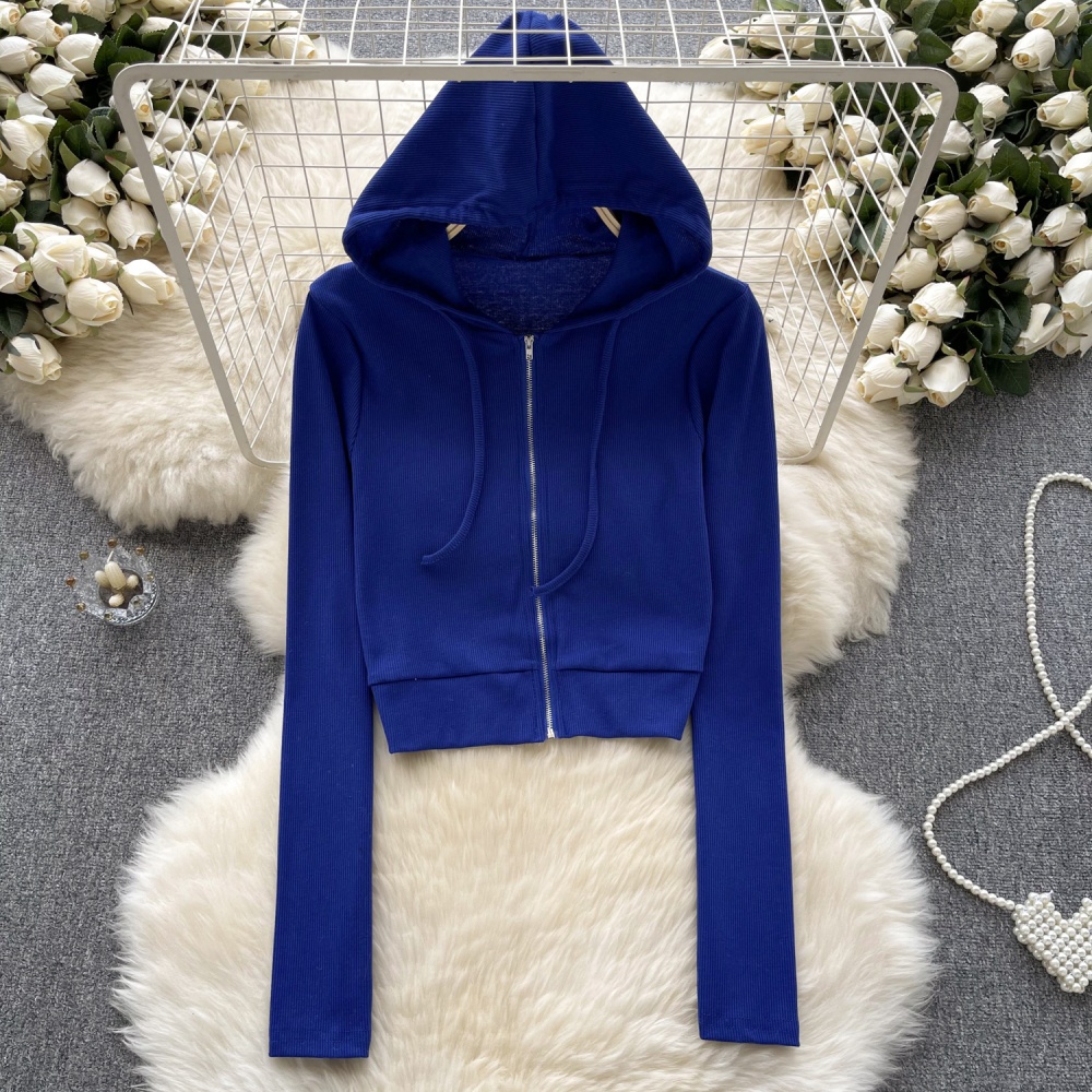 Long sleeve hooded cardigan slim Casual tops for women