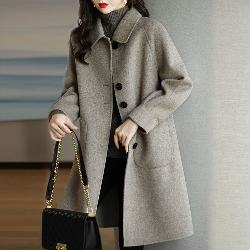 Woolen woolen coat autumn and winter coat for women
