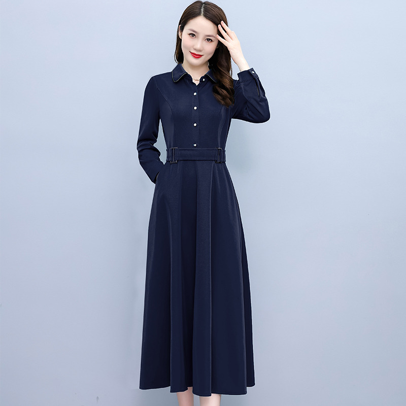 Long sleeve slim spring Korean style dress for women