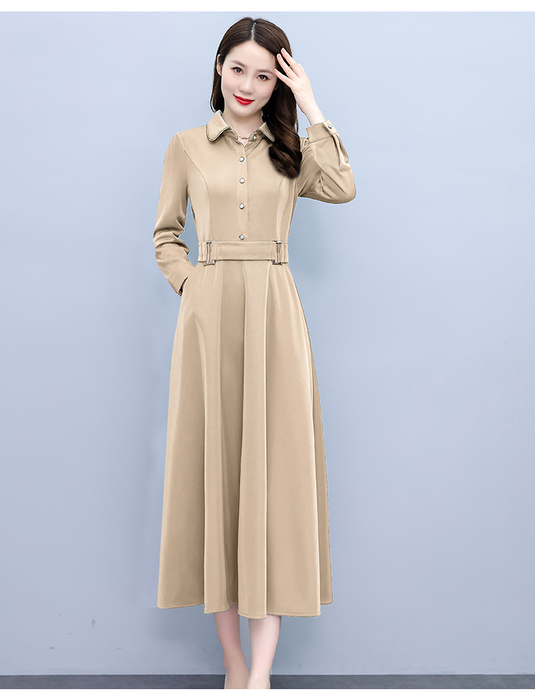 Long sleeve slim spring Korean style dress for women