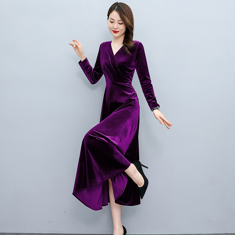 Autumn and winter dress temperament long dress for women