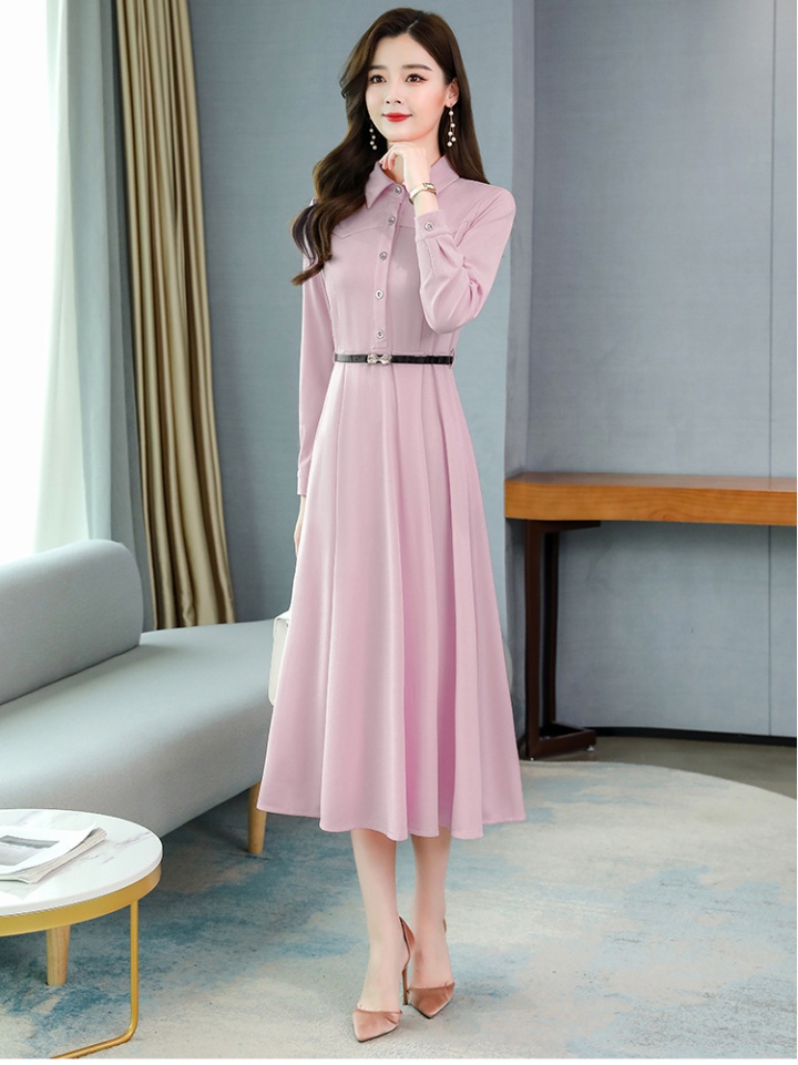 Long long sleeve slim Korean style autumn dress for women
