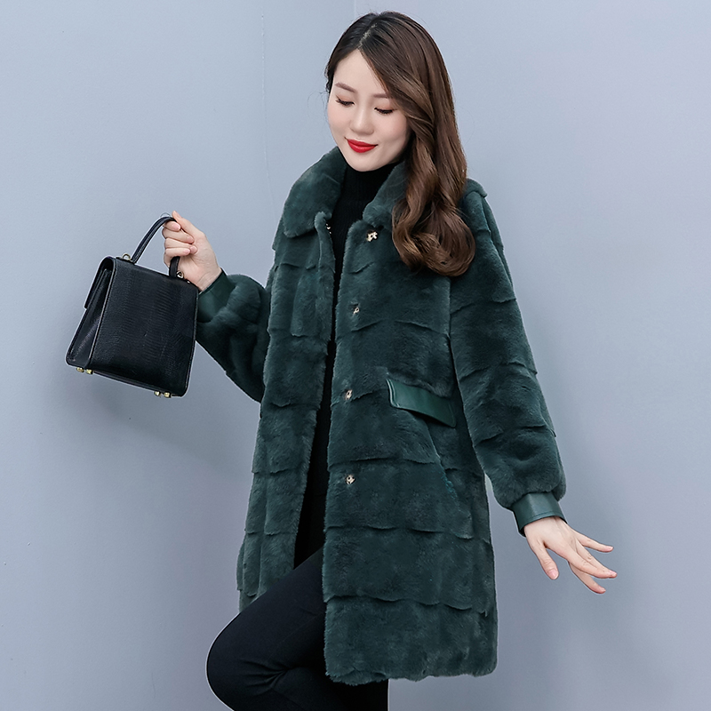 Korean style fur coat overcoat for women