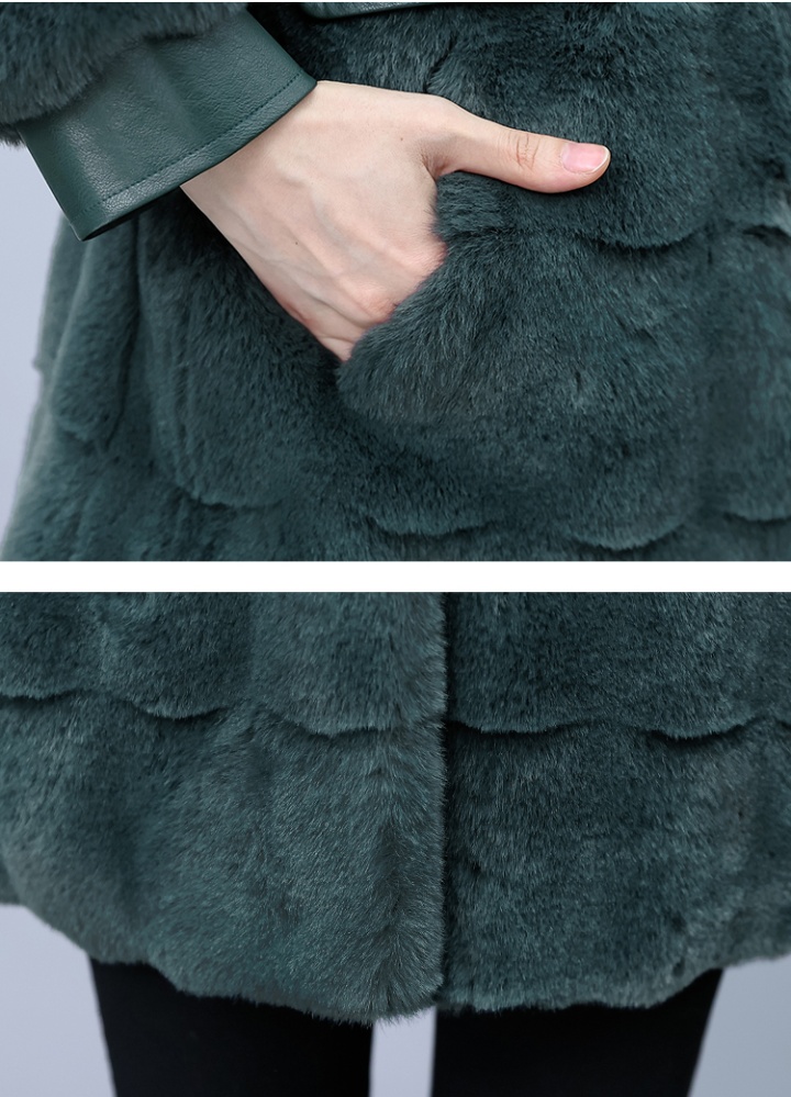 Korean style fur coat overcoat for women