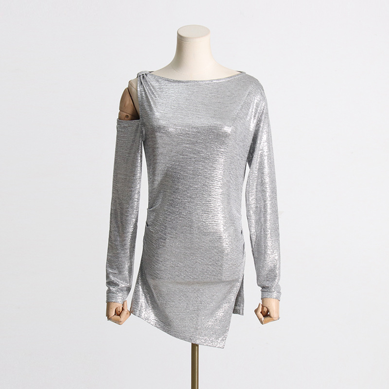 Irregular long sleeve autumn T-shirt split Casual tops