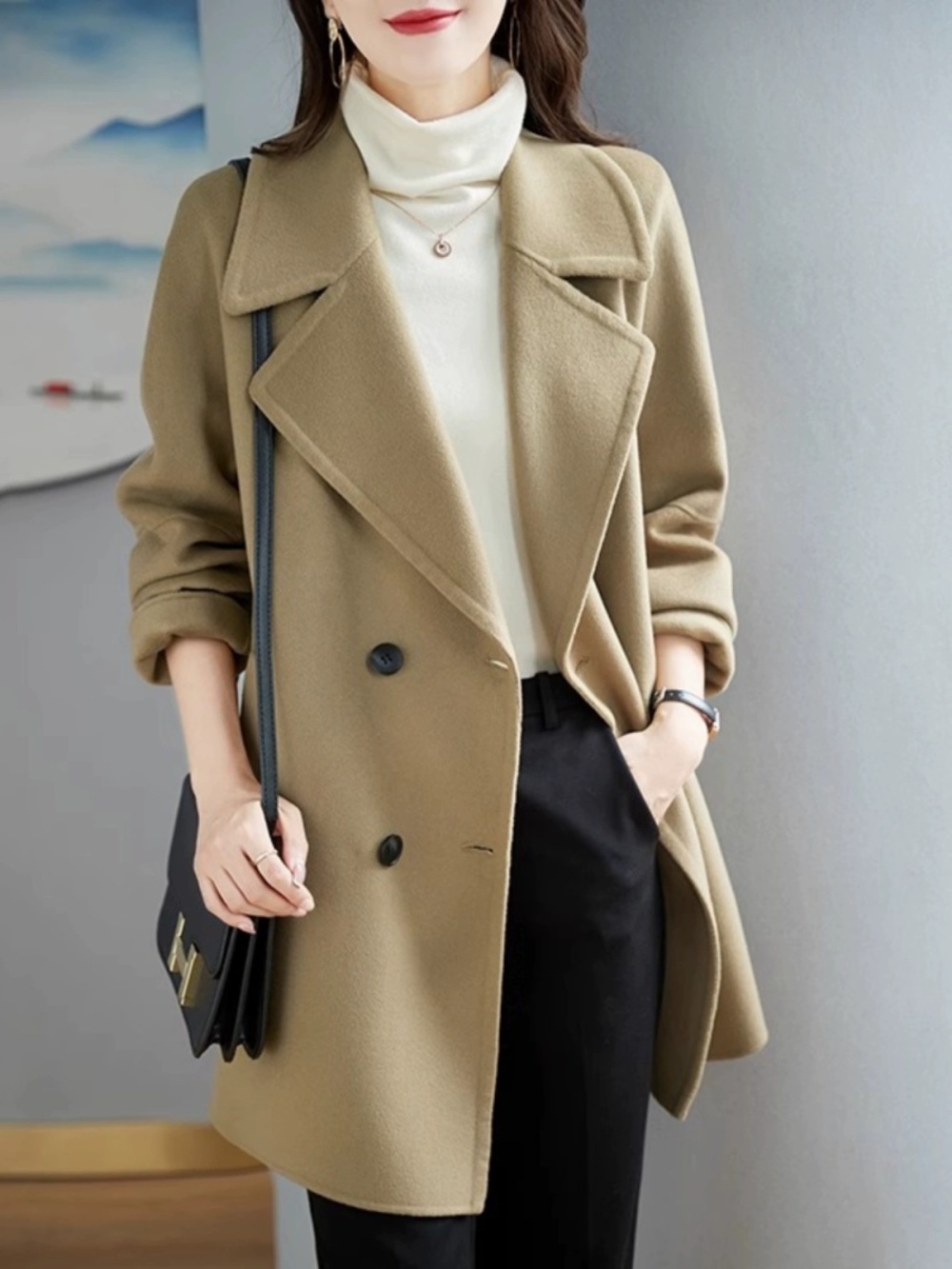 Western style autumn and winter woolen coat