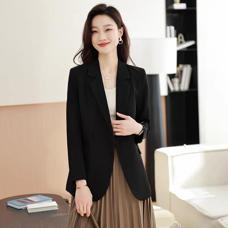 Korean style business suit black coat for women