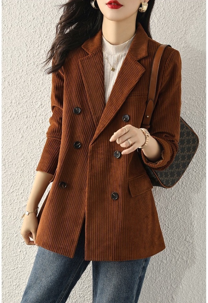 Corduroy business suit Korean style coat for women