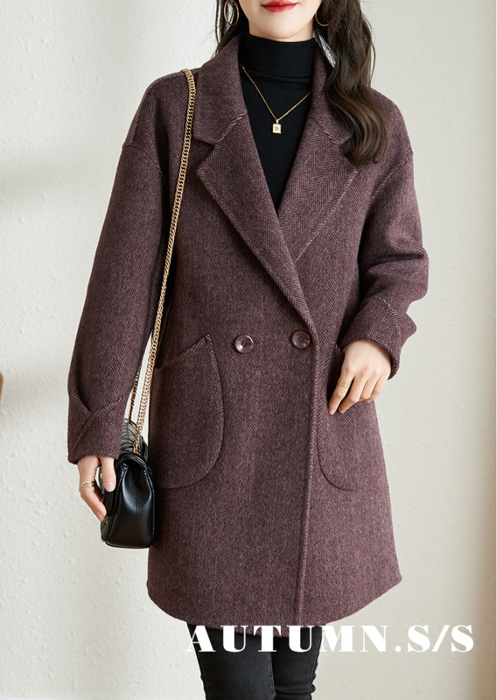 Woolen coat Western style overcoat for women