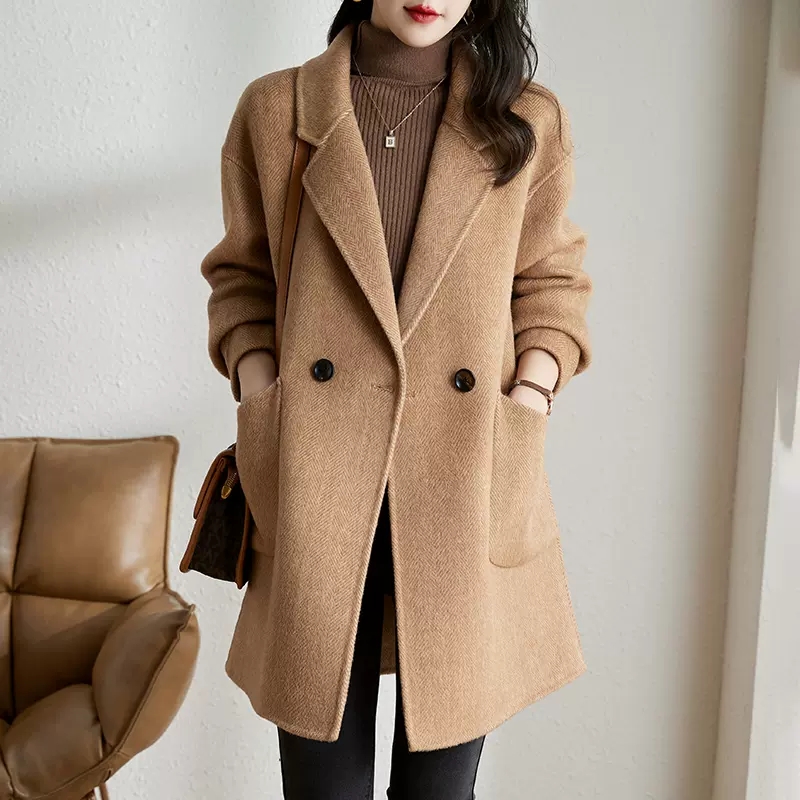 Woolen coat Western style overcoat for women