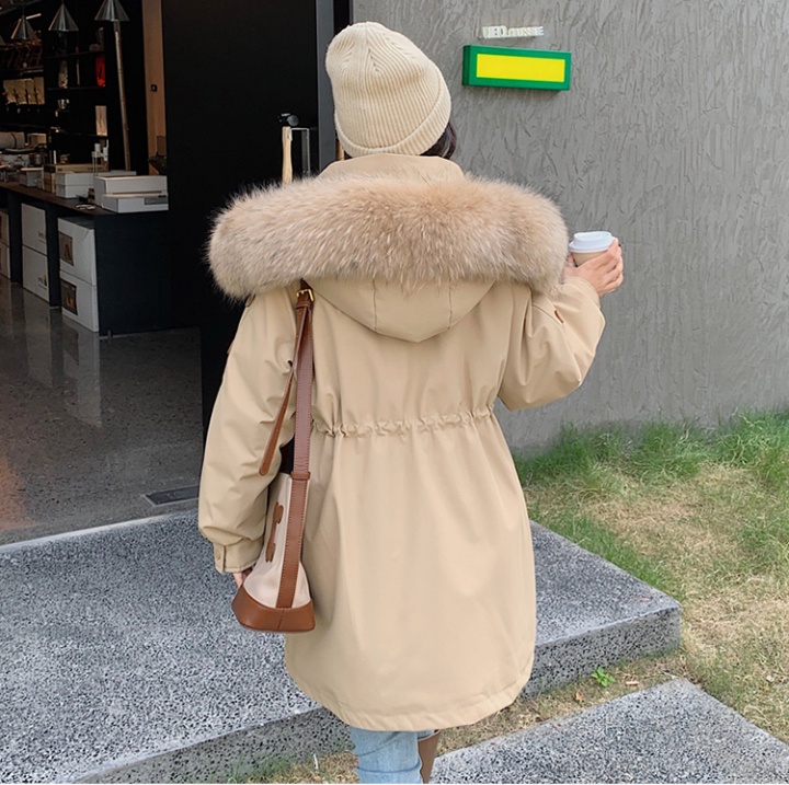 Long winter down Korean style cotton coat for women