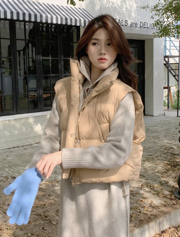 All-match pure cotton Korean style short waistcoat