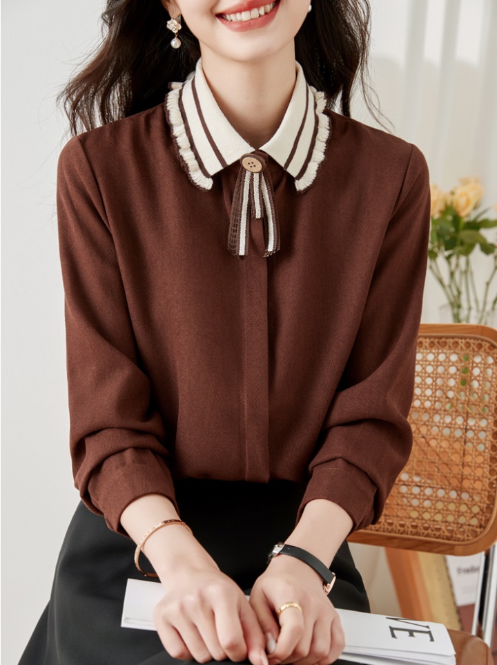 Autumn and winter long sleeve shirt niche tops for women