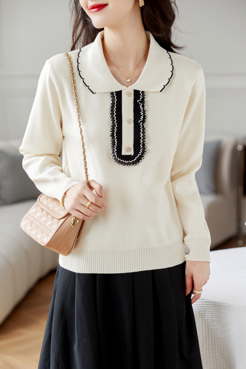 Doll collar sweater autumn and winter bottoming shirt